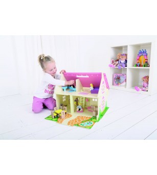 Casuta din lemn pentru papusi - Flowers - Căsuțe de păpuși și accesorii