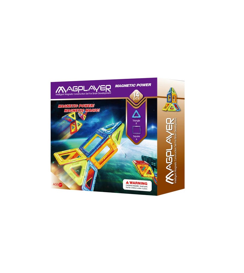 Joc de constructie magnetic MagPlayer - 14 piese - Jucarii magnetice