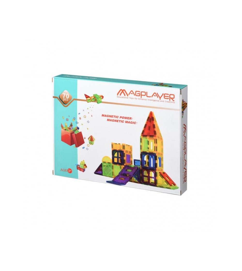 Set de constructie magnetic MagPlayer - 70 piese - Jucarii magnetice