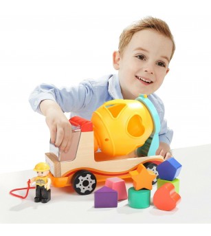 Joc de sortare - Prima mea betoniera - Jucării de lemn si Montessori