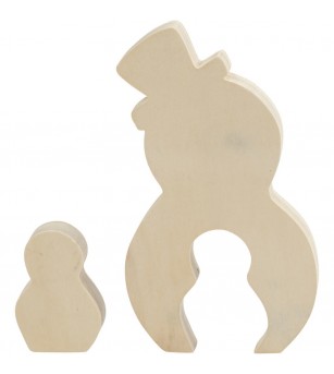 Figurine 2 in 1, din lemn, om zapada - Art and crafts