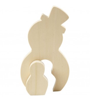 Figurine 2 in 1, din lemn, om zapada - Art and crafts