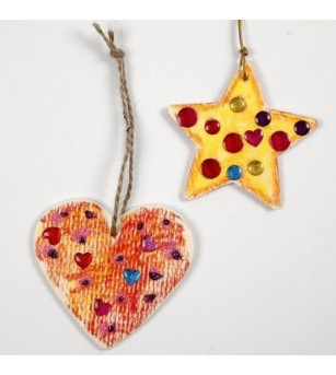 Set 9 ornamente Craciun din lemn, 7-8 cm - Seturi Crăciun