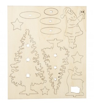 Kit asamblare peisaj Craciun - Mos Craciun - Art and crafts