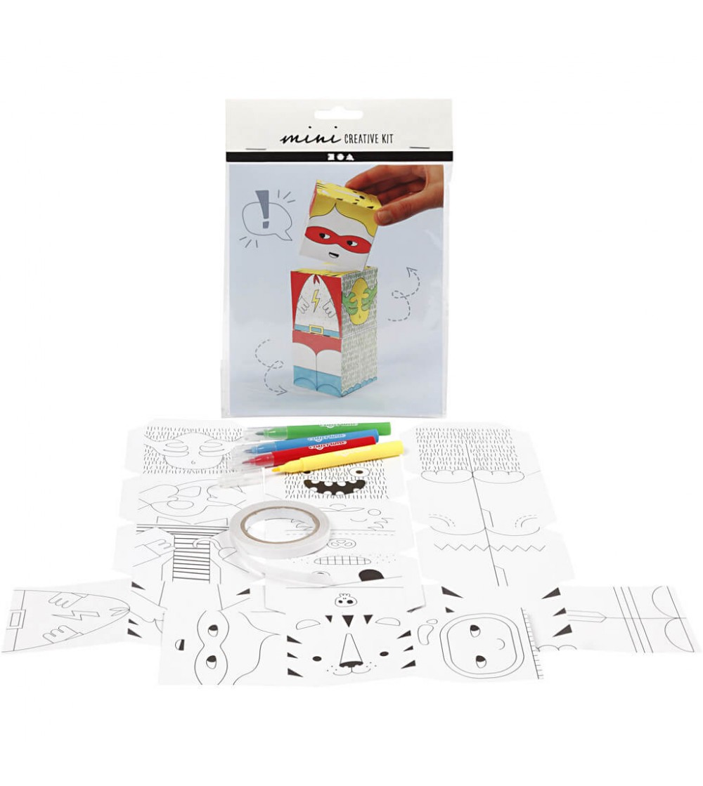 Mini kit creativ - Cuburi carton Monstri - Crafturi