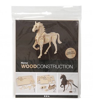 Kit 3D din placaj de lemn - Cal - Art and crafts