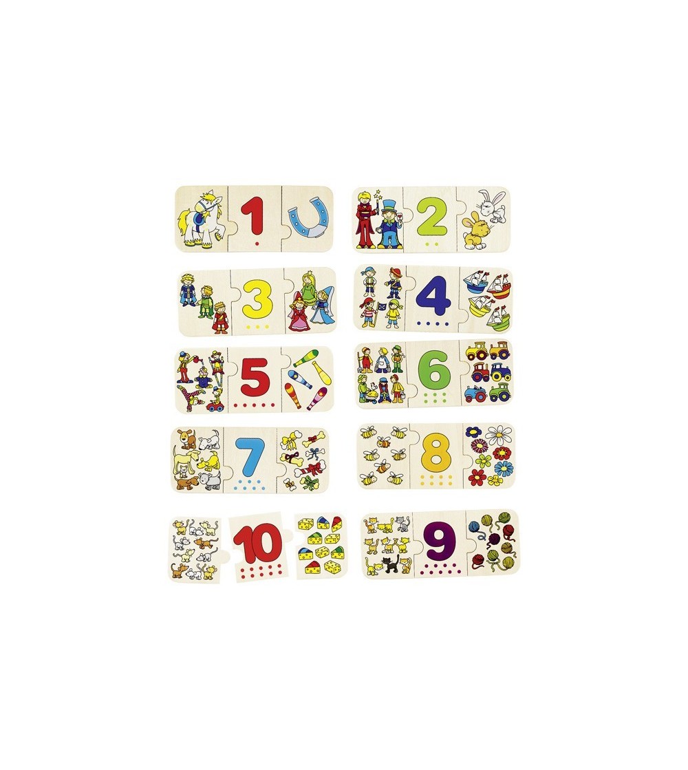 Puzzle lemn cu autocorectie - Invata numerele - Puzzle-uri