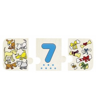 Puzzle lemn cu autocorectie - Invata numerele - Puzzle-uri