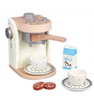 Cafetiera din lemn New Classic Toys, Alb - Bucătărie copii