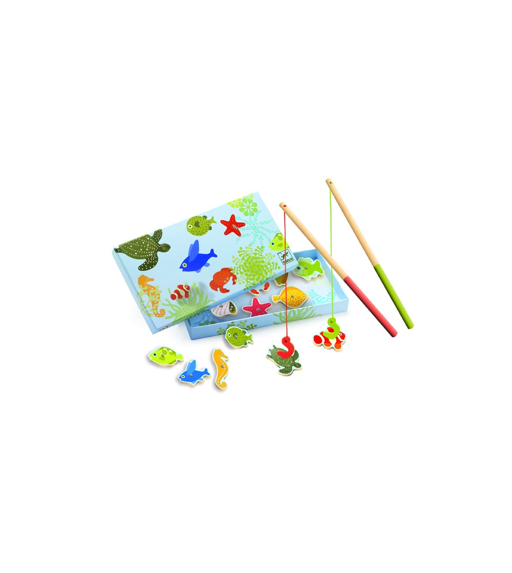 Joc de pescuit magnetic pesti tropicali Djeco - Jucării de lemn si Montessori