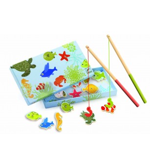 Joc de pescuit magnetic pesti tropicali Djeco - Jucării de lemn si Montessori