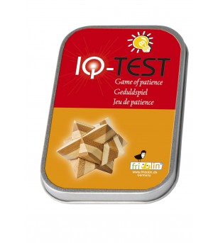Joc logic IQ din lemn bambus Star, cutie metal - Jocuri logică