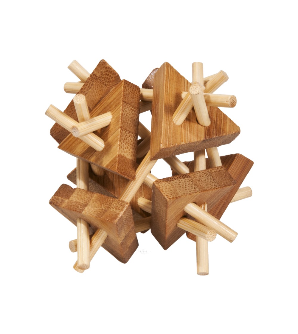 Joc logic IQ din lemn bambus Sticks&triangles - Jocuri logică