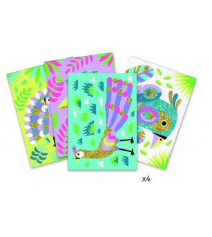 Atelier creativ cu nisip si sclipici, Pasari - Seturi cu nisip colorat și sclipici