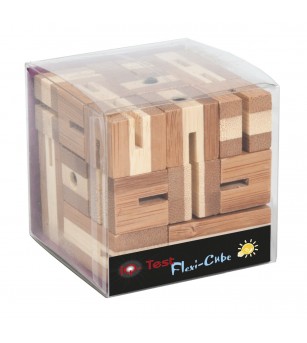 Joc logic puzzle 3D din bambus - Flexi-cub - Jocuri logică