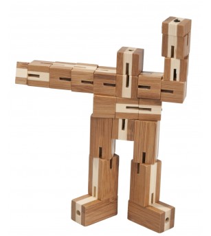 Joc logic puzzle 3D din bambus - Flexi-cub - Jocuri logică