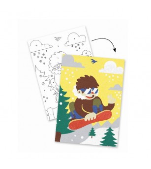 Atelier creativ cu nisip, Sporturi cu placa - Seturi cu nisip colorat și sclipici