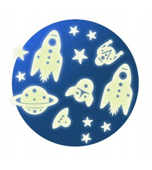 Decor fluorescent Djeco, Cosmos - Stickere perete