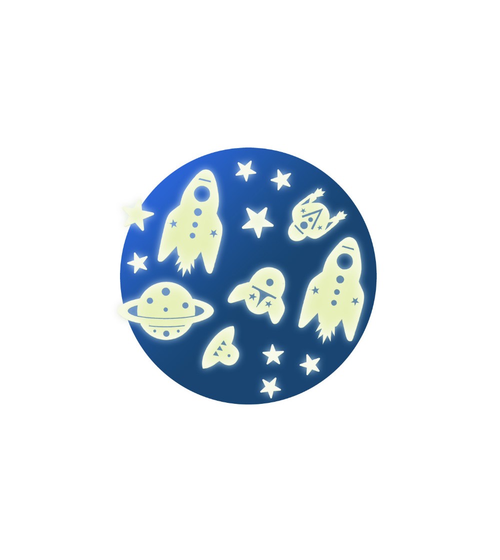 Decor fluorescent Djeco, Cosmos - Stickere perete