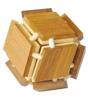 Joc logic IQ din lemn bambus 3D Magic box - Jocuri logică