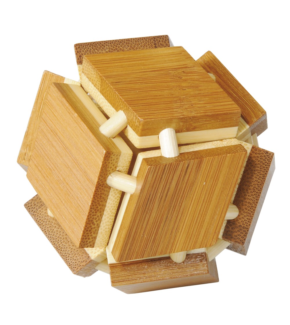 Joc logic IQ din lemn bambus 3D Magic box - Jocuri logică