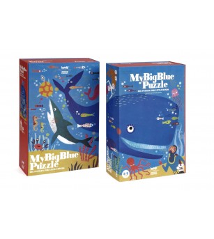 Puzzle Londji, Balena albastra in ocean - Puzzle-uri