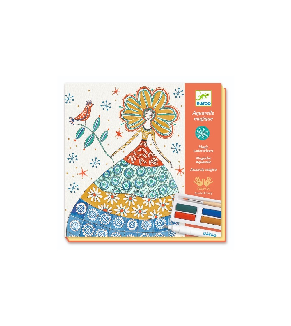 Atelier creativ de pictura Djeco, Rochii cu flori - Seturi de pictura și desenat