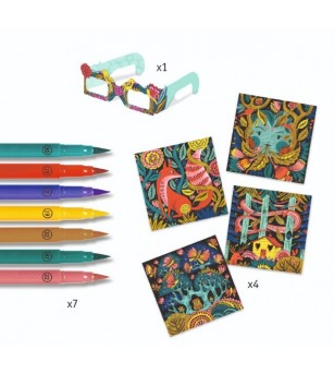 Atelier de colorat 3D Djeco, Fantezie in padure - Seturi de pictura și desenat Atelier de colorat 3D Djeco, Fantezie in padure - Seturi de pictura și desenat