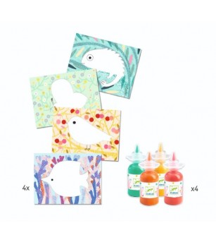 Set creativ Djeco, Bebe apasa si picteaza - Seturi creative copii mici