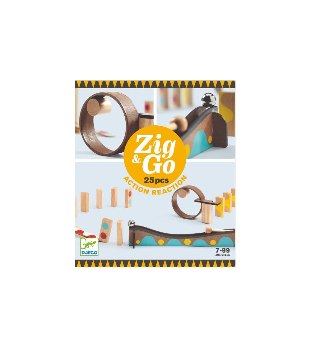 Zig & Go Djeco, set de constructie trasee, 25 piese - Jocuri construcție