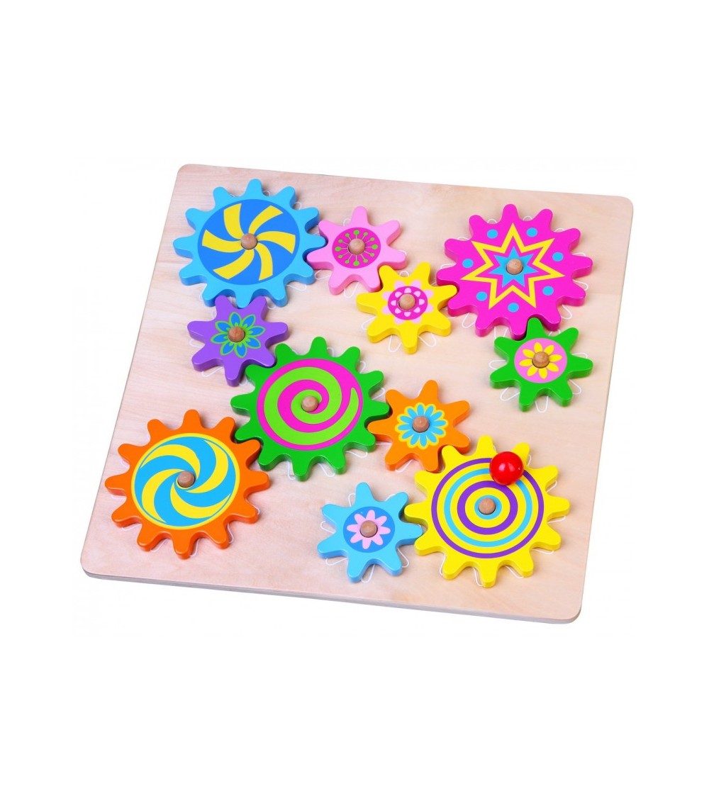 Puzzle cu roti dintate - Jucării de lemn si Montessori