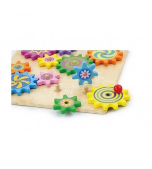 Puzzle cu roti dintate - Jucării de lemn si Montessori