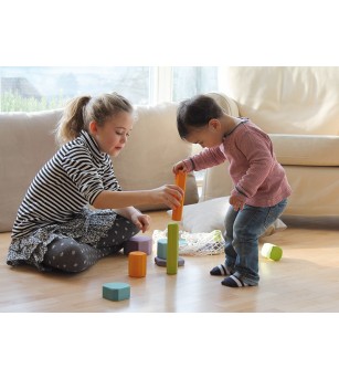 Blocuri creative pentru construit - Jucării de lemn si Montessori