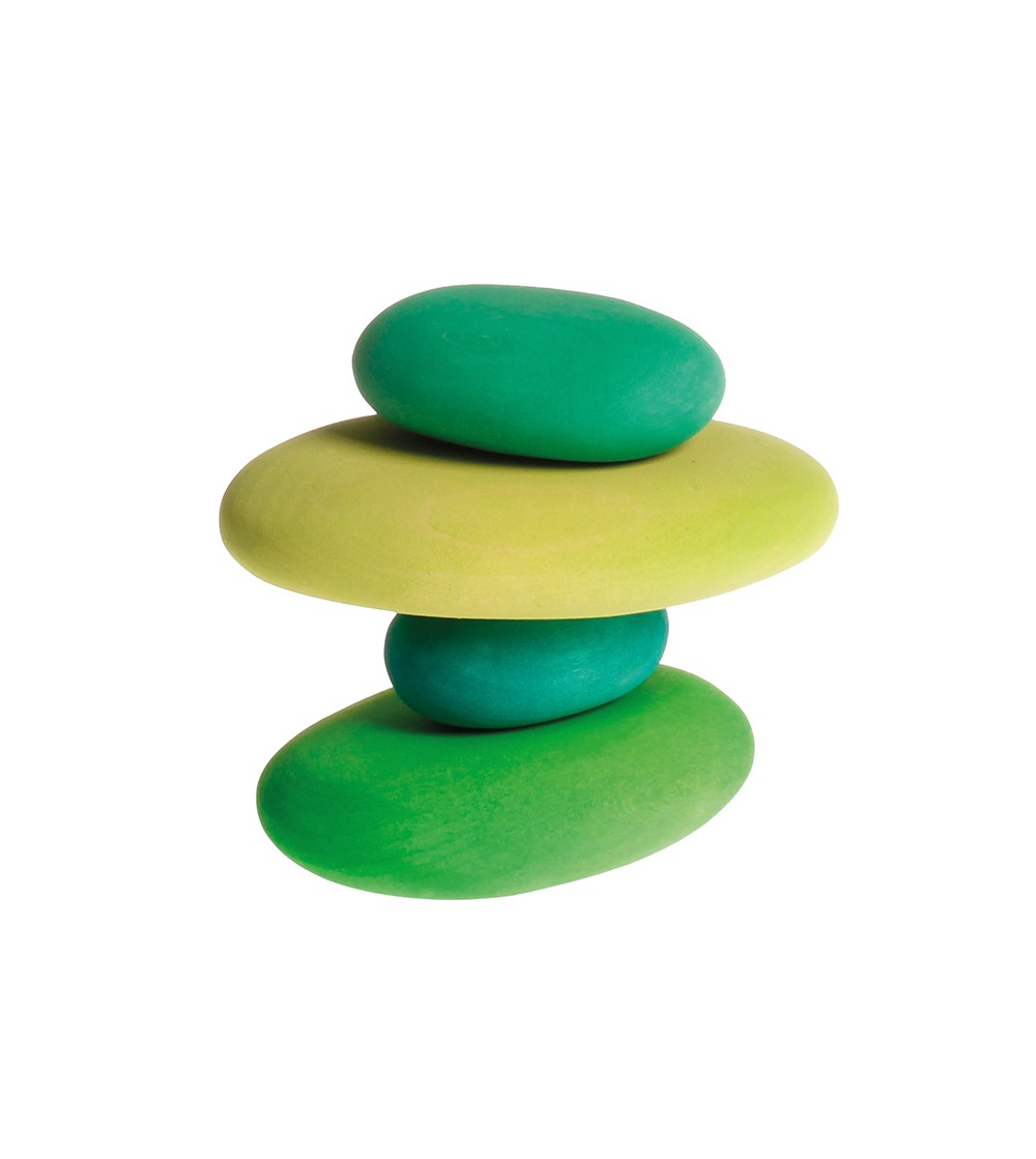 Forme in echilibru, oval, nuante de verde - Jucării de lemn si Montessori