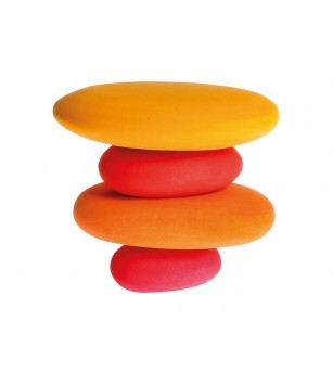 Forme in echilibru, oval, nuante de rosu - Jucării de lemn si Montessori