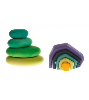 Forme in echilibru, oval, nuante de rosu - Jucării de lemn si Montessori