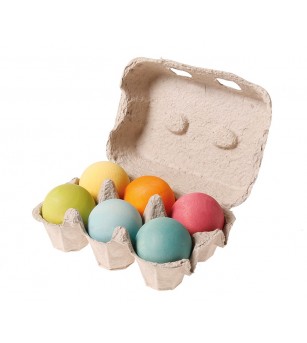 Set de 6 bile mari, pastel - Jucării de lemn si Montessori