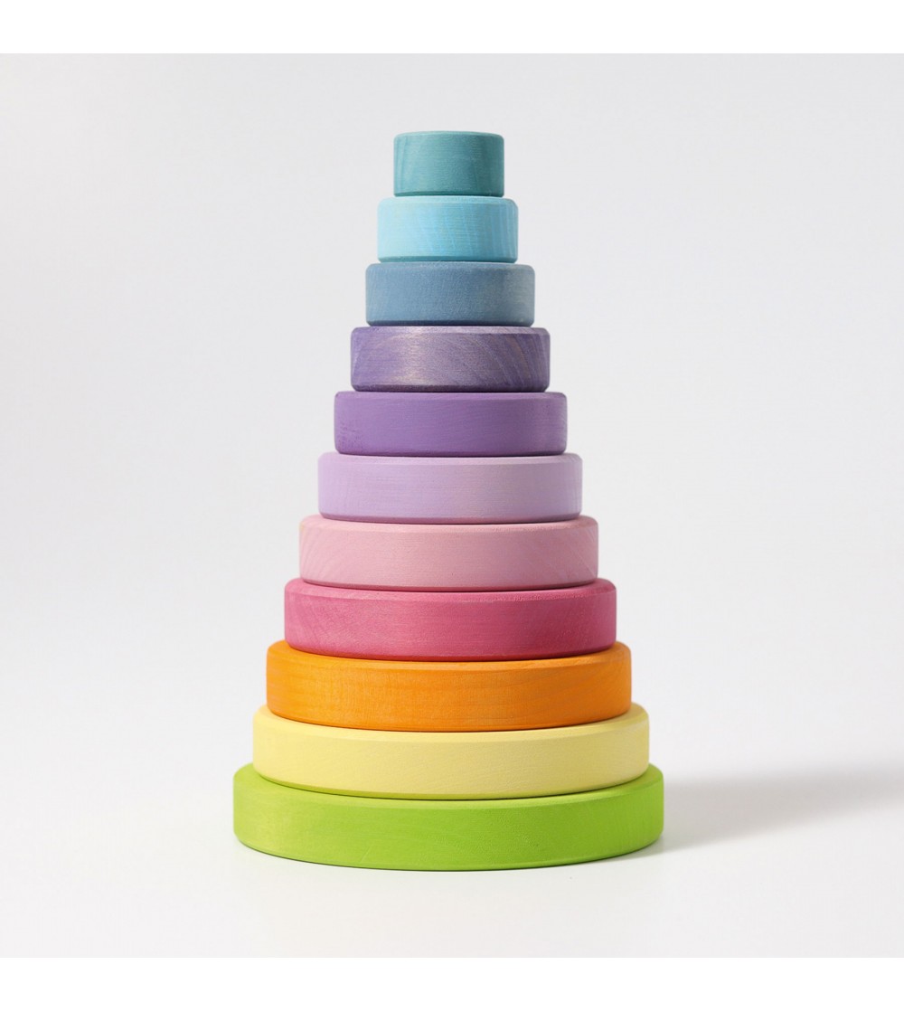 Turn colorat pastel, 11 piese - Jucării de lemn si Montessori