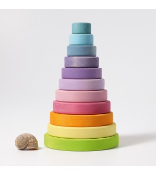 Turn colorat pastel, 11 piese - Jucării de lemn si Montessori