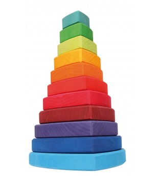 Turn de stivuit cu triunghiuri pentru bebelusi - Jucării de lemn si Montessori