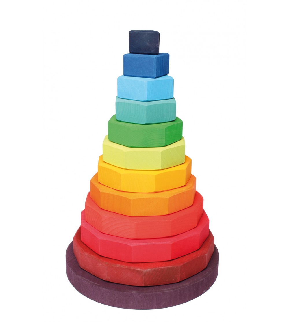 Turn gigant de stivuit cu forme geometrice - Jucării de lemn si Montessori