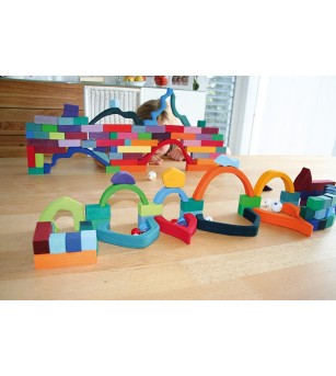 Joc piramida, 100 piese - Jucării de lemn si Montessori