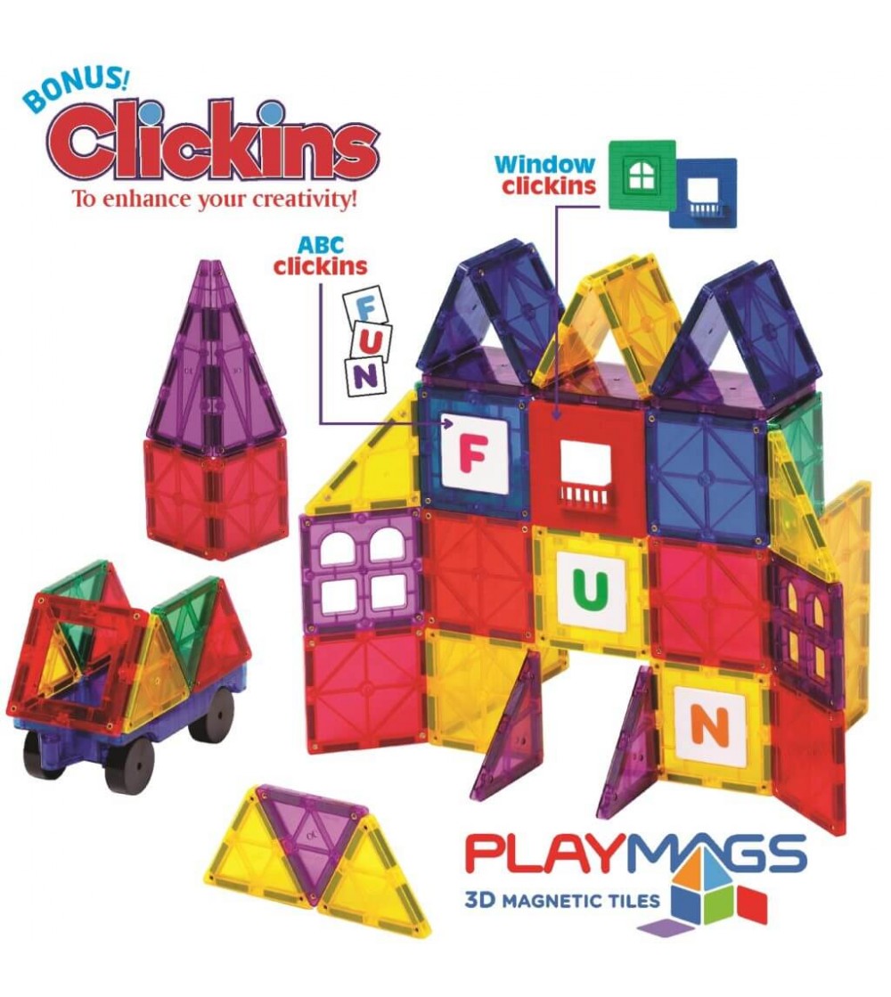 Set Playmags 150 piese magnetice de construcție - Jucarii magnetice