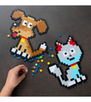 Set micro-puzzle Jixelz Fat Brain Toys 700 piese Animale de companie - Puzzle-uri
