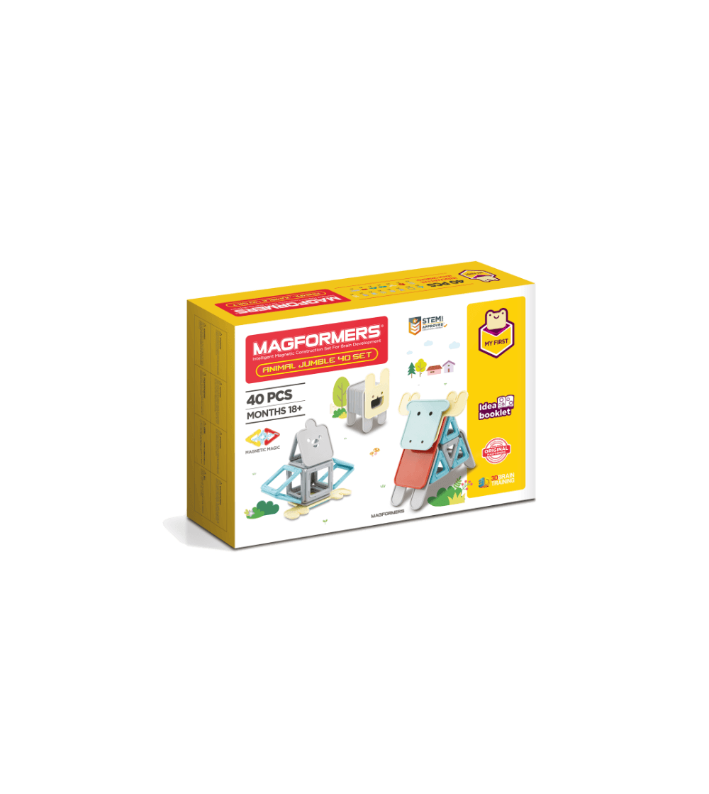 Set magnetic de construit- Magformers Animale, 40 piese - Jucarii magnetice