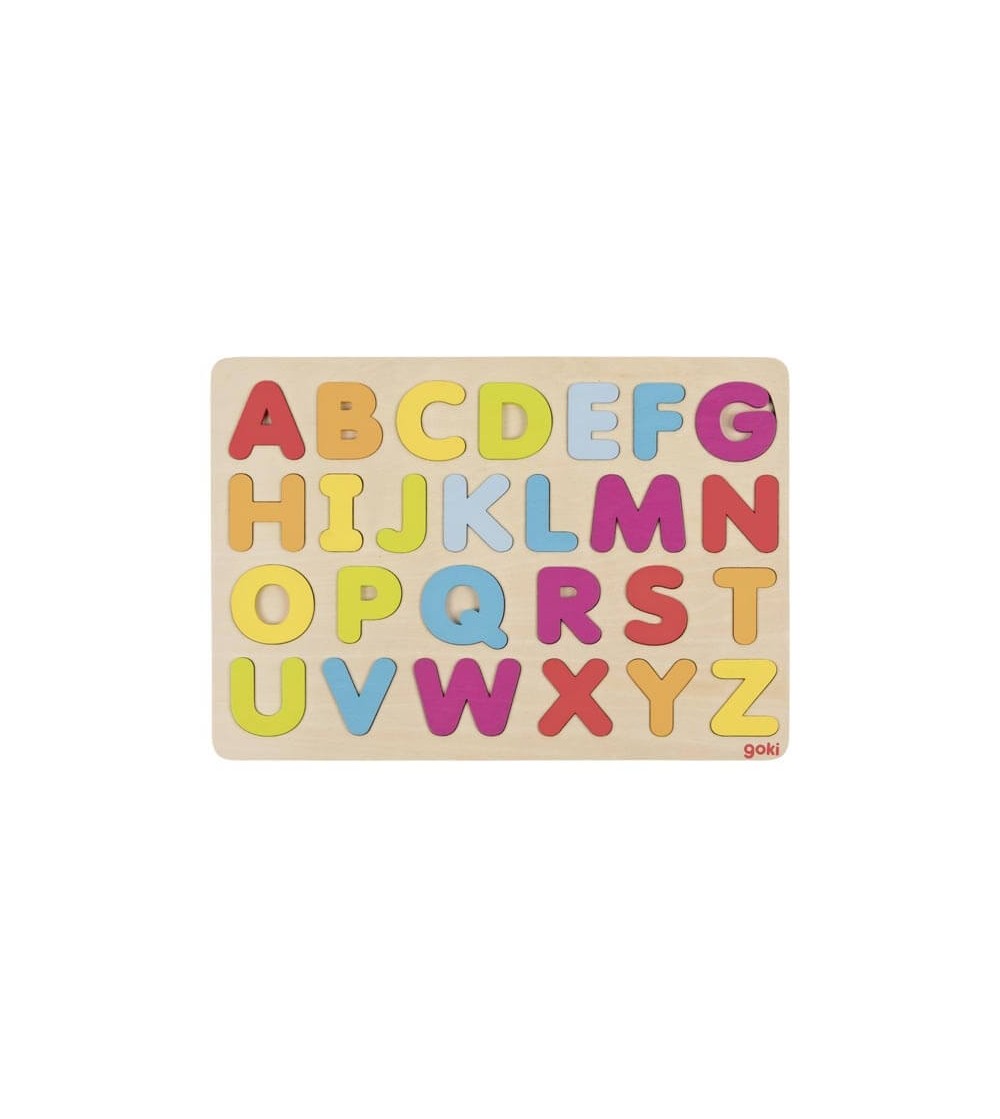 Puzzle lemn Goki alfabet - Jucării de lemn si Montessori Puzzle lemn Goki alfabet - Jucării de lemn si Montessori