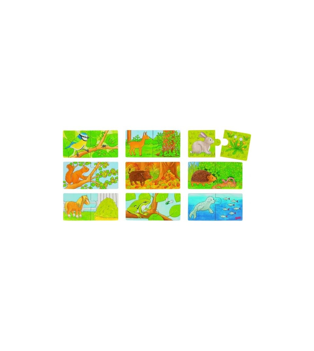 Mini puzzle Goki Cine ce manance - Jucării de lemn si Montessori
