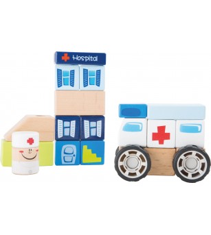 Set de constructii din lemn Legler Small Foot, Unitatea de urgenta - Jucării de lemn si Montessori