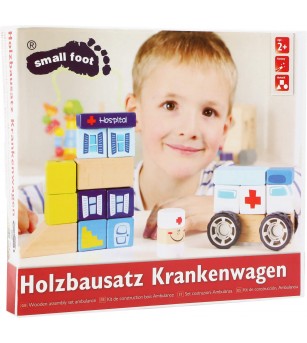 Set de constructii din lemn Legler Small Foot, Unitatea de urgenta - Jucării de lemn si Montessori