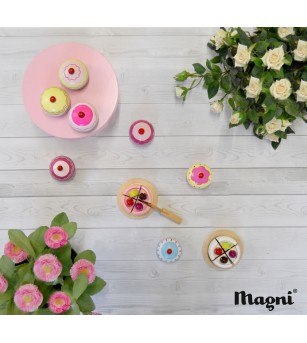 Mini torturi din lemn Magni Toys - Jucării de lemn si Montessori